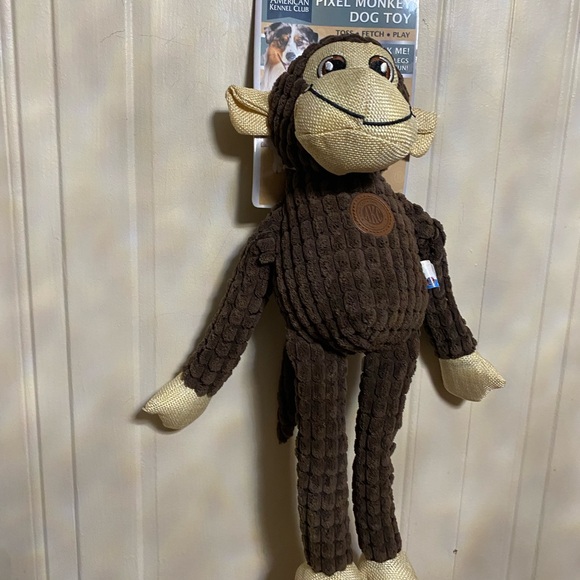 AKC American Kennel Club Monkey 16” Dog   Toy With Squeaker - Picture 4 of 6